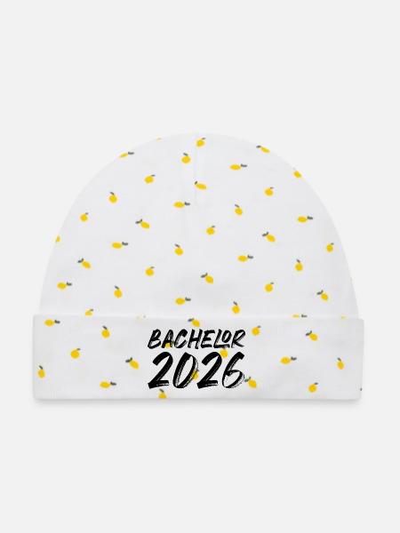 Bachelor 2026 - Baby Premium Organic Mütze - Weiß/Zitronengelb