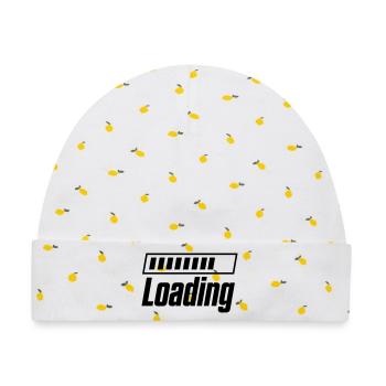 Loading Ladebalken - Baby Premium Organic Mütze - Weiß/Zitronengelb - Vorne