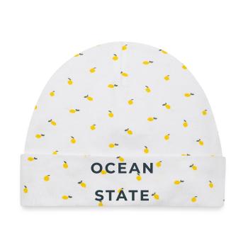 OCEAN STATE - Baby Premium Organic Mütze - Weiß/Zitronengelb - Vorne