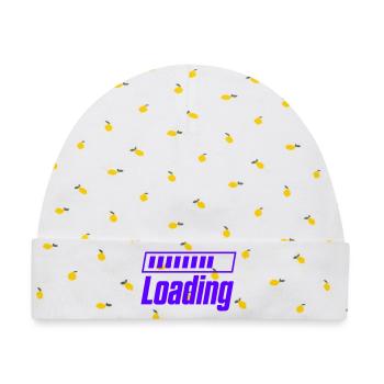 Loading Ladebalken Motiv - Baby Premium Organic Mütze - Weiß/Zitronengelb - Vorne