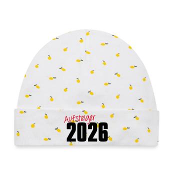 Aufsteiger 2026 Aufstieg - Baby Premium Organic Mütze - Weiß/Zitronengelb - Vorne