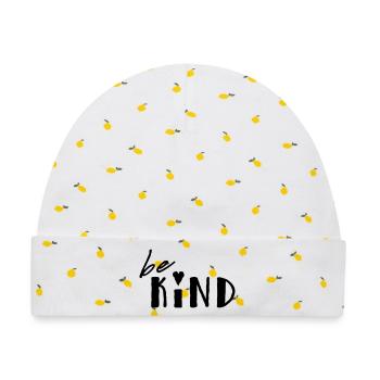 be kind - Baby Premium Organic Mütze - Weiß/Zitronengelb - Vorne