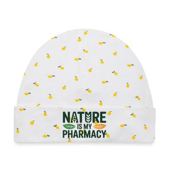 Naturheilkunde Nature ist mein Pharmazeutischer Fachmann - Baby Premium Organic Mütze - Weiß/Zitronengelb - Vorne