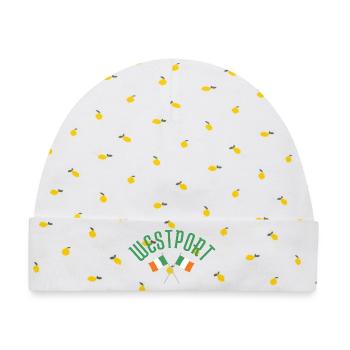 Westport Irish Flags Emblem - Baby Premium Organic Mütze - Weiß/Zitronengelb - Vorne