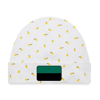 Texel-Flaggenlogo – Inselkleidung - Baby Premium Organic Mütze - Weiß/Zitronengelb - Vorne