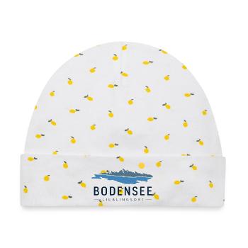 Bodensee Lieblingsort, Lake Constance Travel Desig - Baby Premium Organic Mütze - Weiß/Zitronengelb - Vorne