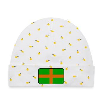 Nijmeger 4-Tage-Flaggenlogo - Baby Premium Organic Mütze - Weiß/Zitronengelb - Vorne
