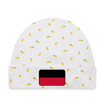 Nijmeger Flaggenemblem - Baby Premium Organic Mütze - Weiß/Zitronengelb - Vorne