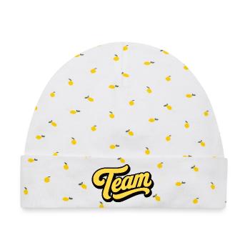 Team - Baby Premium Organic Mütze - Weiß/Zitronengelb - Vorne