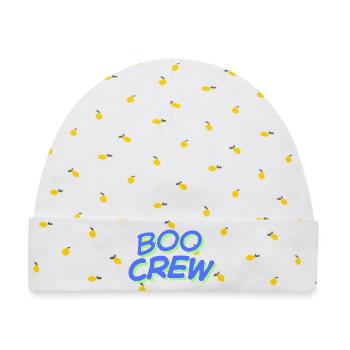 Boo Crew Bold Halloween Tee - Baby Premium Organic Mütze - Weiß/Zitronengelb - Vorne
