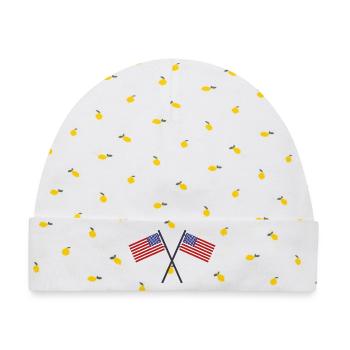 Flagge der Vereinigten Staaten - Baby Premium Organic Mütze - Weiß/Zitronengelb - Vorne