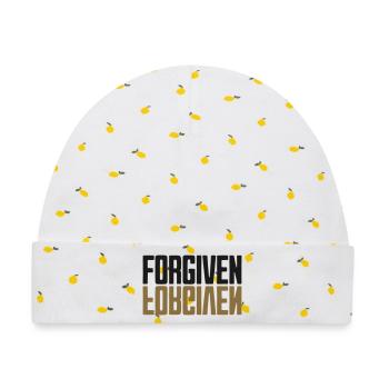Forgiven Spiegel Design Schwarz Gold - Baby Premium Organic Mütze - Weiß/Zitronengelb - Vorne
