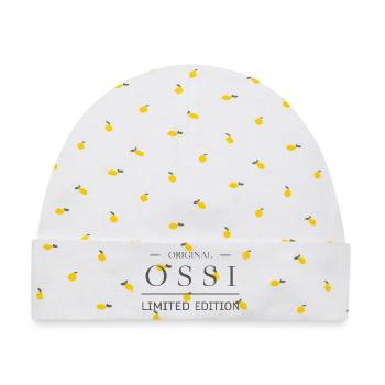 Original Ossi Limited Edition Ostdeutschland Typo - Baby Premium Organic Mütze - Weiß/Zitronengelb - Vorne
