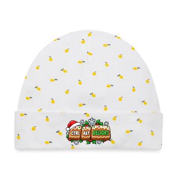 Ctrl Alt Delight Weihnachtsdesign - Baby Premium Organic Mütze - Weiß/Zitronengelb - Vorne