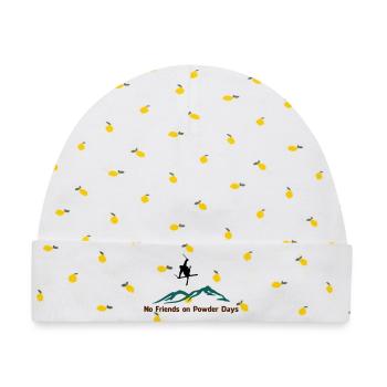 No Friends on Powder Days - Baby Premium Organic Mütze - Weiß/Zitronengelb - Vorne