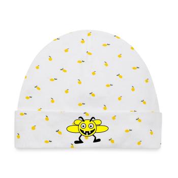 Bienen Männchen - Baby Premium Organic Mütze - Weiß/Zitronengelb - Vorne