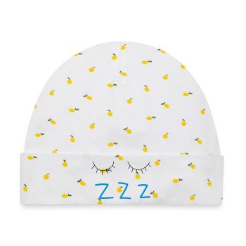 sleep - Baby Premium Organic Mütze - Weiß/Zitronengelb - Vorne