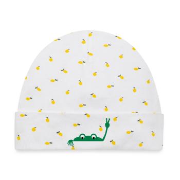 Frog face - Baby Premium Organic Mütze - Weiß/Zitronengelb - Vorne