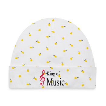 musik - Baby Premium Organic Mütze - Weiß/Zitronengelb - Vorne
