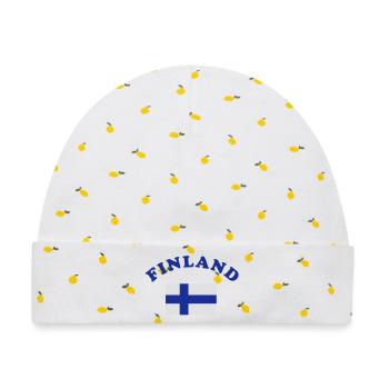 Finnische Flagge - Baby Premium Organic Mütze - Weiß/Zitronengelb - Vorne