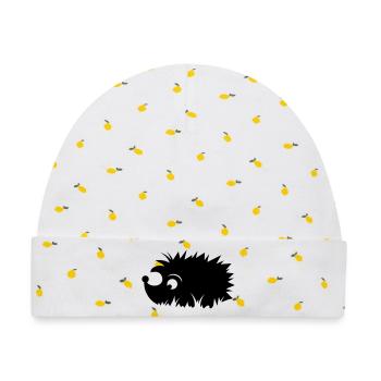 Igel in der Wiese - Baby Premium Organic Mütze - Weiß/Zitronengelb - Vorne