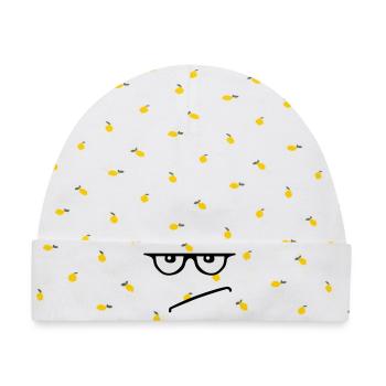 grumpy - Baby Premium Organic Mütze - Weiß/Zitronengelb - Vorne