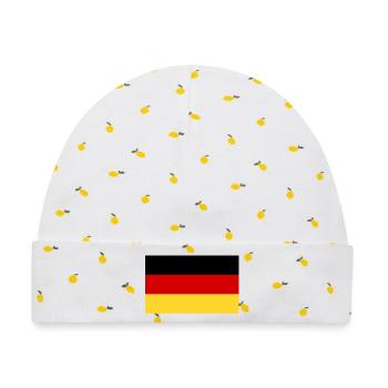 Deutsche Flagge - Baby Premium Organic Mütze - Weiß/Zitronengelb - Vorne