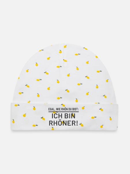 Ich bin Rhöner! - Baby Premium Organic Mütze - Weiß/Zitronengelb