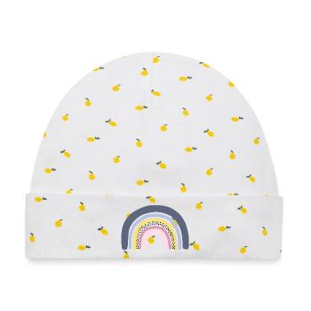 Regenbogen pastell - Baby Premium Organic Mütze - Weiß/Zitronengelb - Vorne
