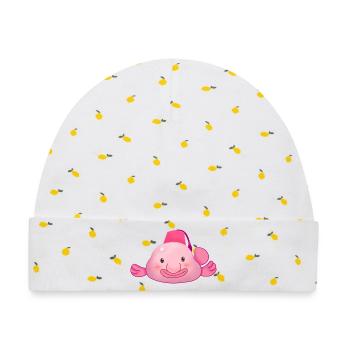 Blobfisch - Baby Premium Organic Mütze - Weiß/Zitronengelb - Vorne