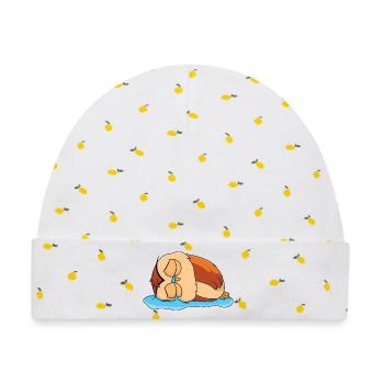 Trauriger Kauz - Baby Premium Organic Mütze - Weiß/Zitronengelb - Vorne
