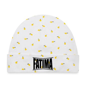 T-Shirt Fatima T-Shirt Geschenkidee - Baby Premium Organic Mütze - Weiß/Zitronengelb - Vorne