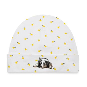 Australian Shepherd - Baby Premium Organic Mütze - Weiß/Zitronengelb - Vorne