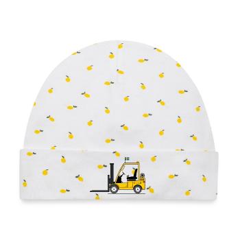 Stapler Schweden Flagge - Baby Premium Organic Mütze - Weiß/Zitronengelb - Vorne