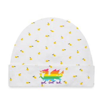 Pride Month LGBTQ - LGBTQ Walisischer Drache - Baby Premium Organic Mütze - Weiß/Zitronengelb - Vorne