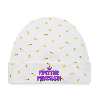 Pipettierprinzessin - Baby Premium Organic Mütze - Weiß/Zitronengelb - Vorne