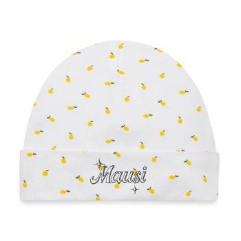Mausi / Y2K Design - Baby Premium Organic Mütze - Weiß/Zitronengelb - Vorne