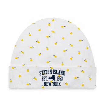 Sport Athletic New York University Vintage - Baby Premium Organic Mütze - Weiß/Zitronengelb - Vorne