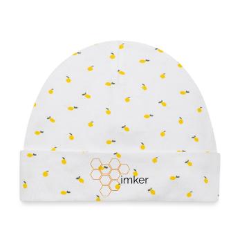 Imker - Design mit Honigwaben - Baby Premium Organic Mütze - Weiß/Zitronengelb - Vorne