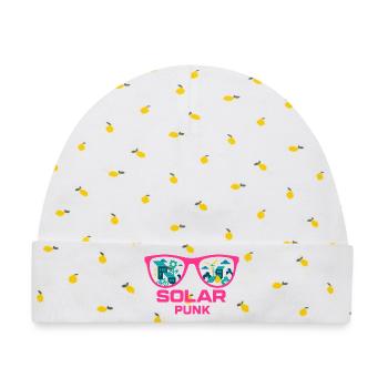 Solarpunk Vision - Baby Premium Organic Mütze - Weiß/Zitronengelb - Vorne