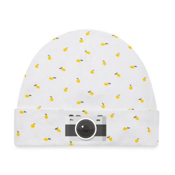 Zimmer - Baby Premium Organic Mütze - Weiß/Zitronengelb - Vorne