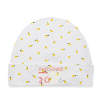 Retro Jubiläum 2006 Liniendesign - Baby Premium Organic Mütze - Weiß/Zitronengelb - Vorne