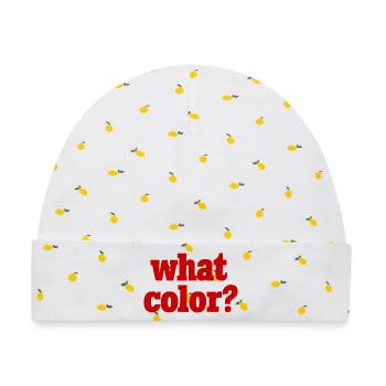 what color? - rot - Baby Premium Organic Mütze - Weiß/Zitronengelb - Vorne