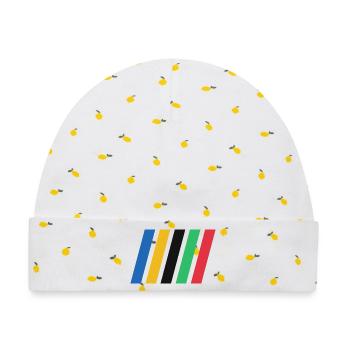 COLOR STRIPES - Baby Premium Organic Mütze - Weiß/Zitronengelb - Vorne