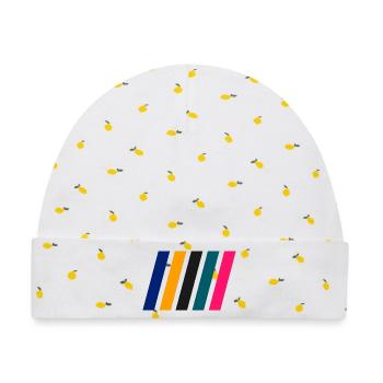 COLOR STRIPES I - Baby Premium Organic Mütze - Weiß/Zitronengelb - Vorne