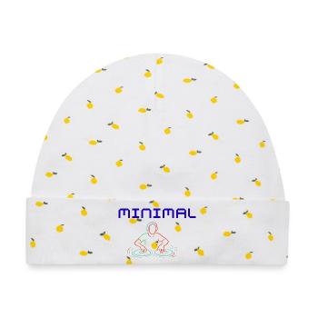 Minimal Beat - Baby Premium Organic Mütze - Weiß/Zitronengelb - Vorne