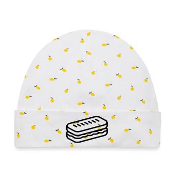 Sandwich - Baby Premium Organic Mütze - Weiß/Zitronengelb - Vorne