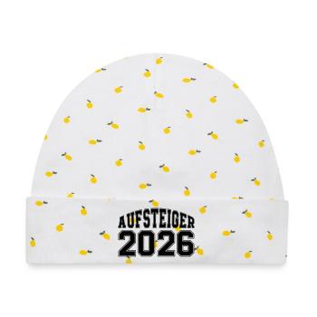 Aufsteiger 2026 - Baby Premium Organic Mütze - Weiß/Zitronengelb - Vorne