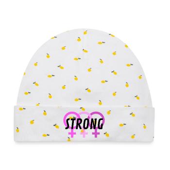 Trio Venus Strong - Baby Premium Organic Mütze - Weiß/Zitronengelb - Vorne