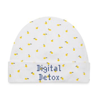 Pixel Grid Digital Toolkit - Baby Premium Organic Mütze - Weiß/Zitronengelb - Vorne
